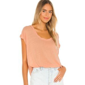 Free People Under The Sun Tee in peach pit size XS.